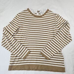 J.Crew Striped Pullover Sweater Womens XL Beige